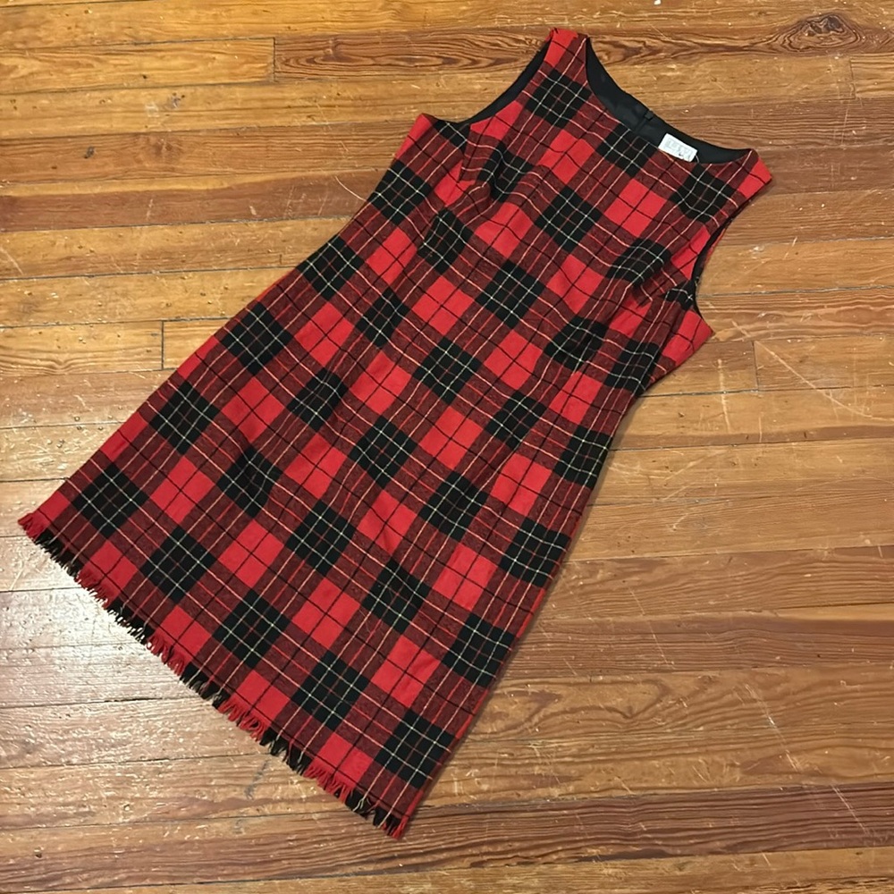 Vintage Clueless 90’s plaid tartan fringed dress clueless vibes